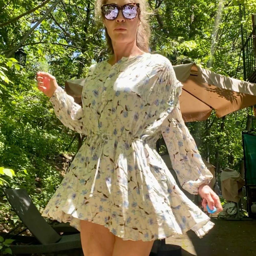 Free People Floral Mini Dress Sz S